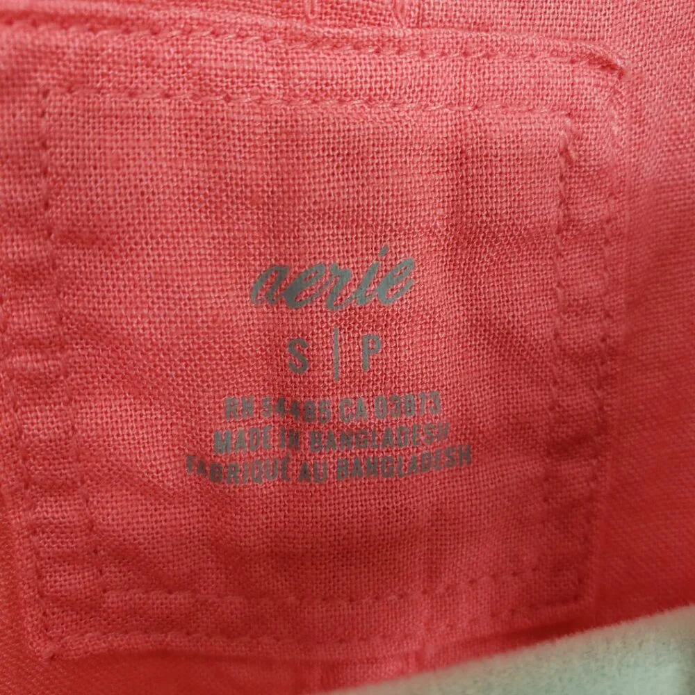 Aerie Oversized Linen Button Down Shirt Top - Picture 3 of 9